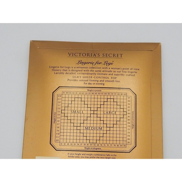 Victoria's Secret Cream Silky Sheer Control Top Pantyhose Medium NOS - Picture 3 of 6